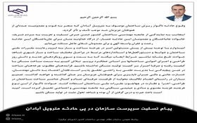 پیام تسلیت سرپرست سازمان نظام مهندسی ساختمان در پی حادثه مترو پل آبادان
